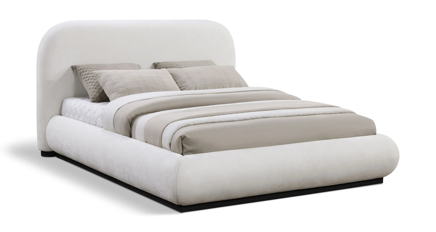 Vaughn - Chenille Bed With Black Base, Full, Beige