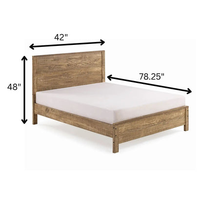 Albany - Bed Frame With Headboard, Heavy Duty Rustic Design, Twin, Dark Brown
