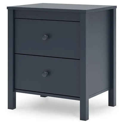 Simmenfort - Two Drawer Night Stand - Navy Blue