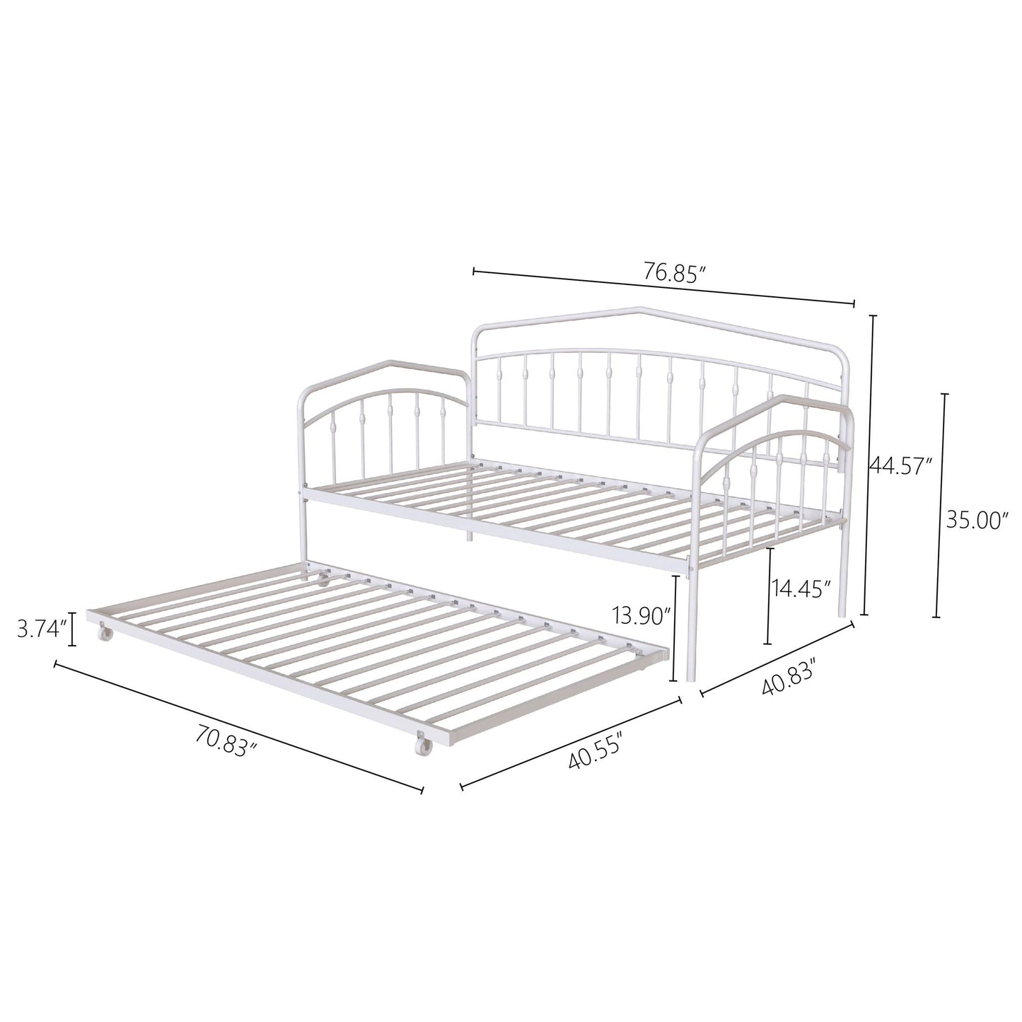 Fox - Daybed With Twin Trundle, Black
