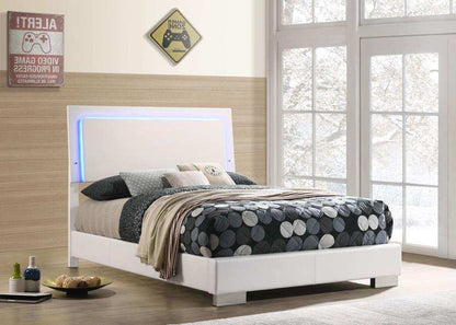 Felicity - Wood LED Panel Bed, King, White