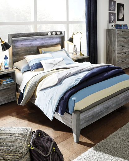 Baystorm - Panel Bed, Twin, Gray