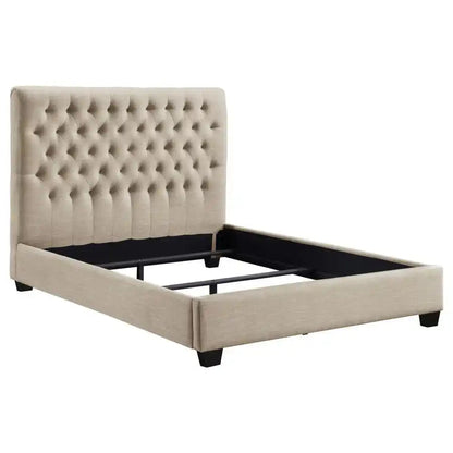 Chloe - Upholstered Panel Bed, Full, Beige