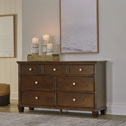 Danabrin - Panel Bedroom Set, Dark Brown