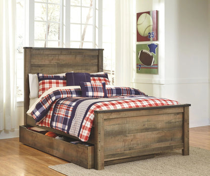 Trinell - Panel Bed, Twin, Dark Brown