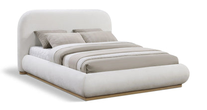 Vaughn - Chenille Bed With Natural Base, Full, White