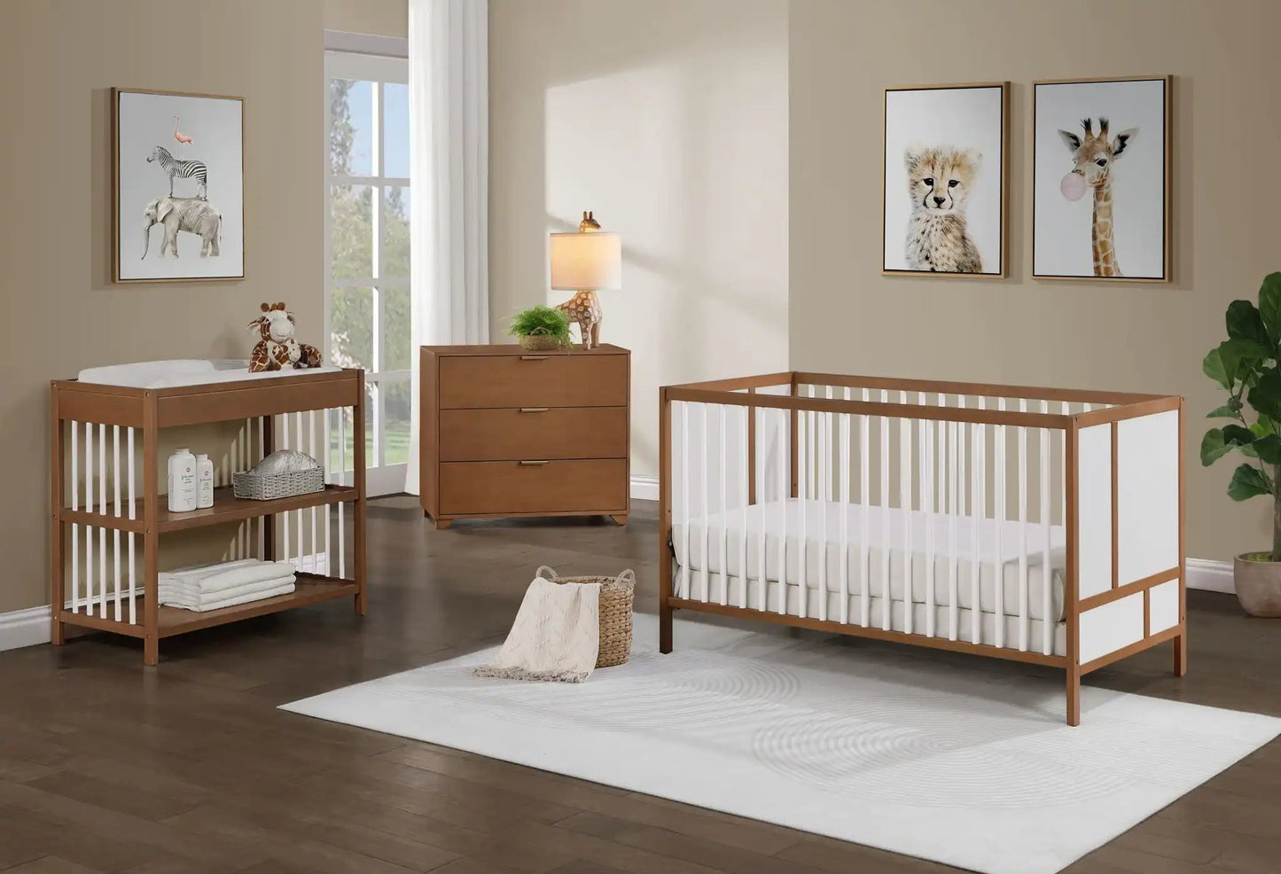 Pixie Finn - 3-in-1 Crib - Walnut, White