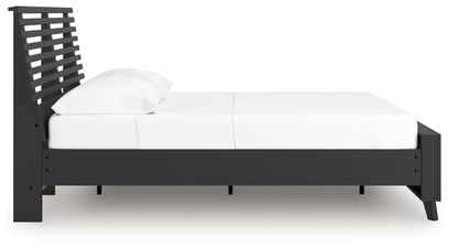 Danziar - Slat Panel Bed, King, Black