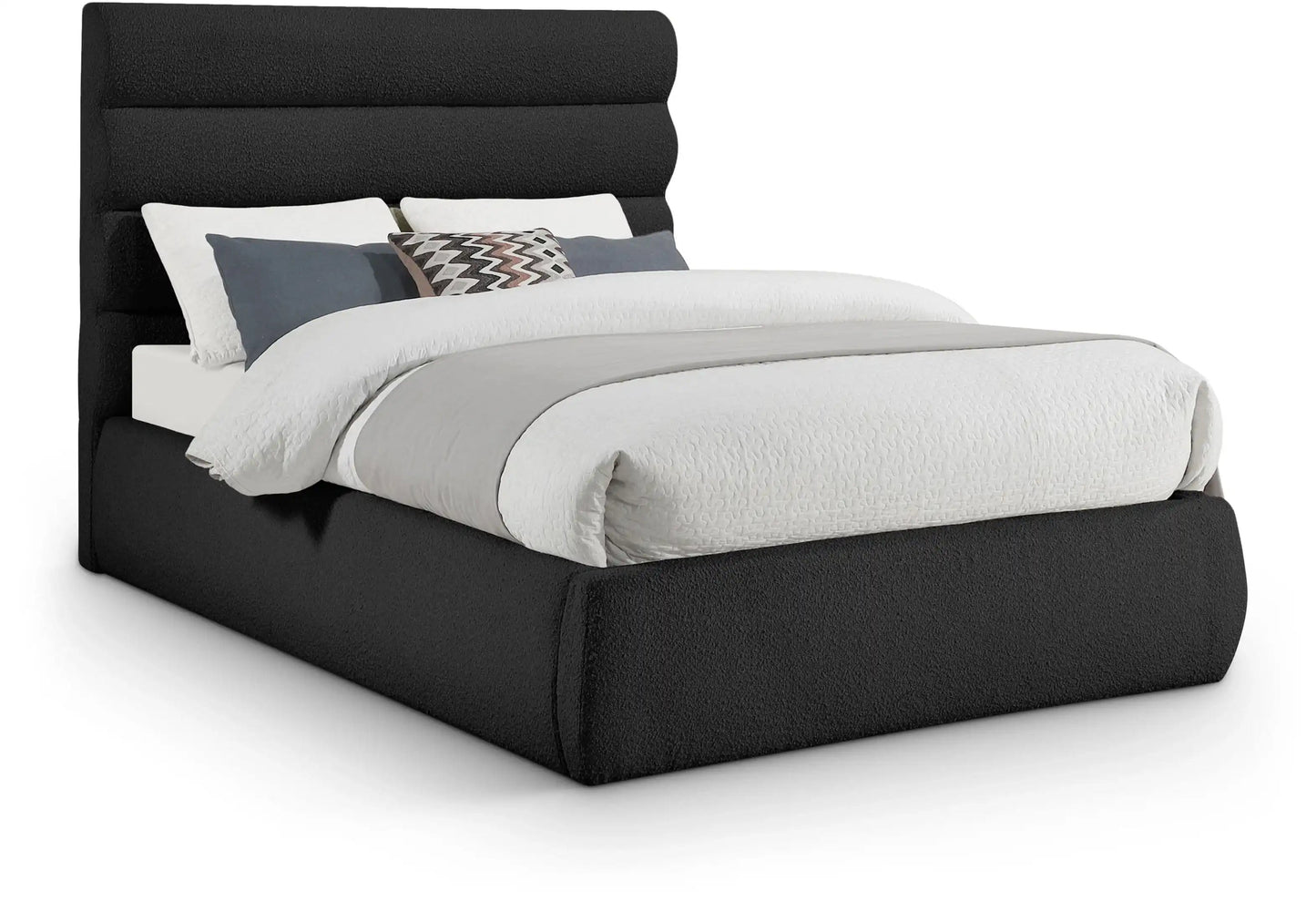 Adam - Boucle Fabric Bed With 52 Headboard