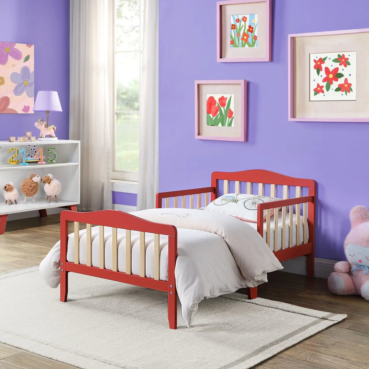 Twain - Toddler Bed - Natural, Red