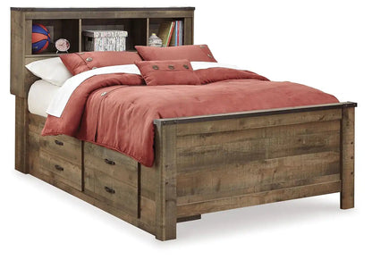 Trinell - Bookcase Storage Bed, Full, Dark Brown