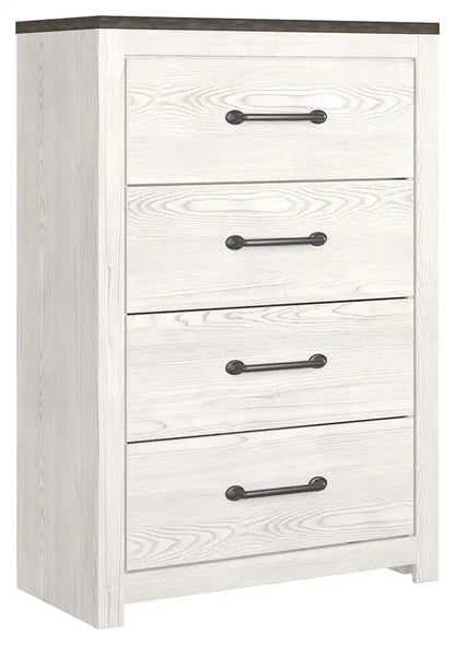 Gerridan - Four Drawer Chest - White / Gray