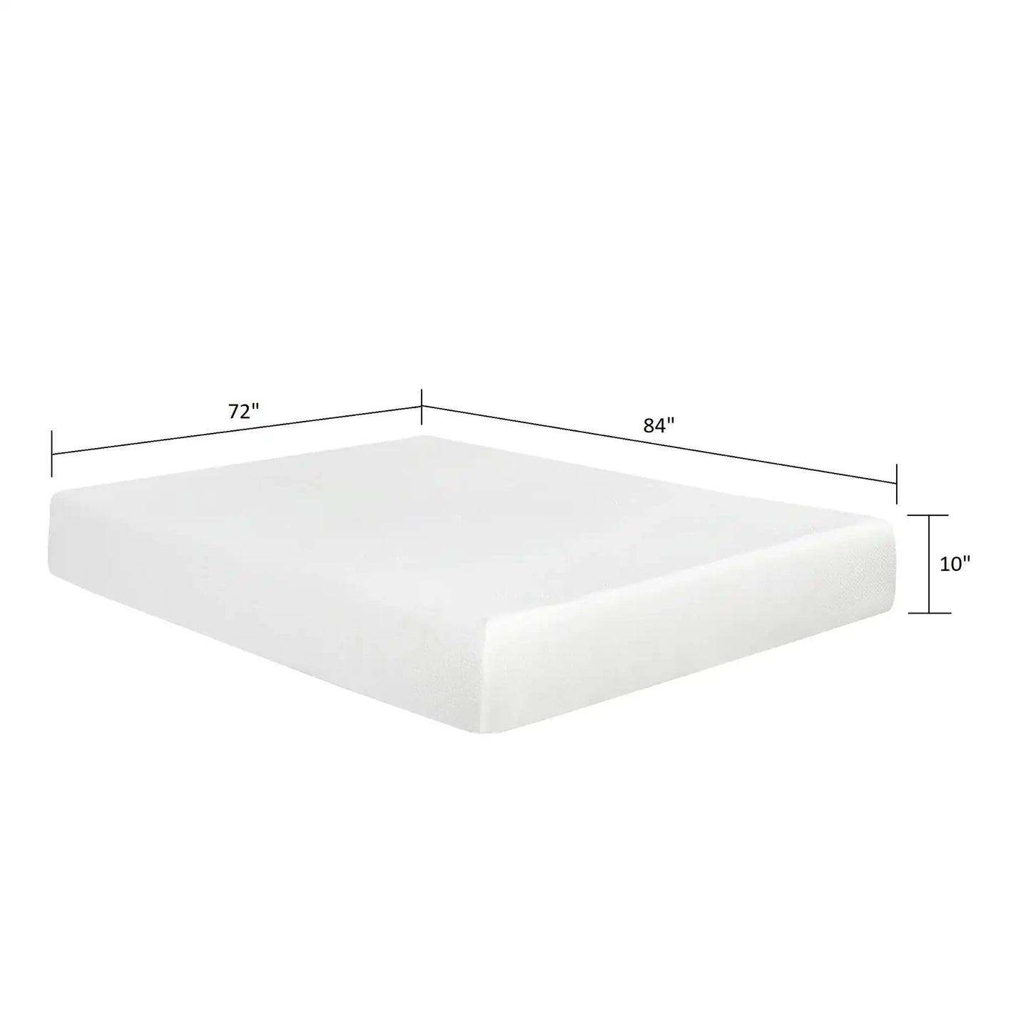 10 Plush Gel Memory Foam Mattress Bed With Cooling Technology, Aloe Vera Cover