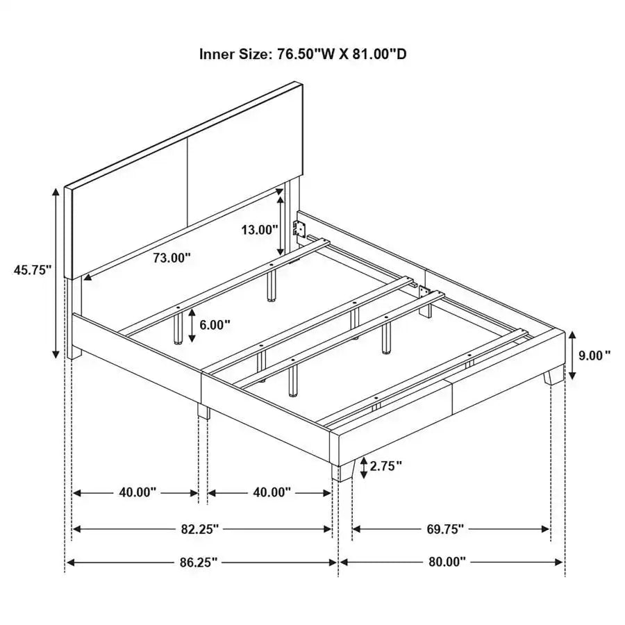 Dorian - Upholstered Panel Bed, Full, Black