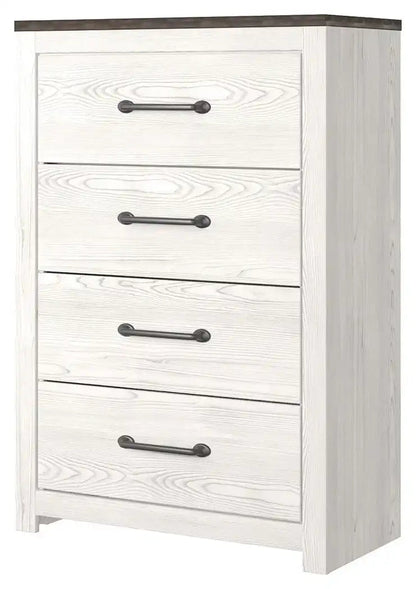 Gerridan - Four Drawer Chest - White / Gray