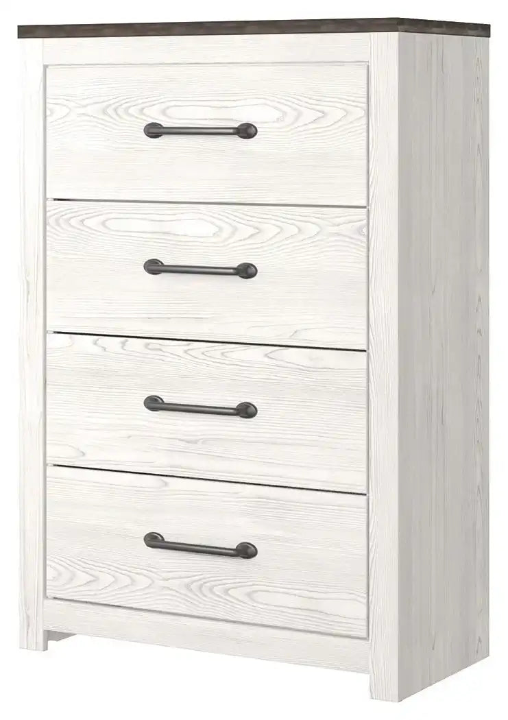 Gerridan - Four Drawer Chest - White / Gray