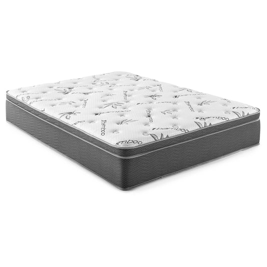 Sommet - Bamboo Euro Hybrid Mattress, Twin, White