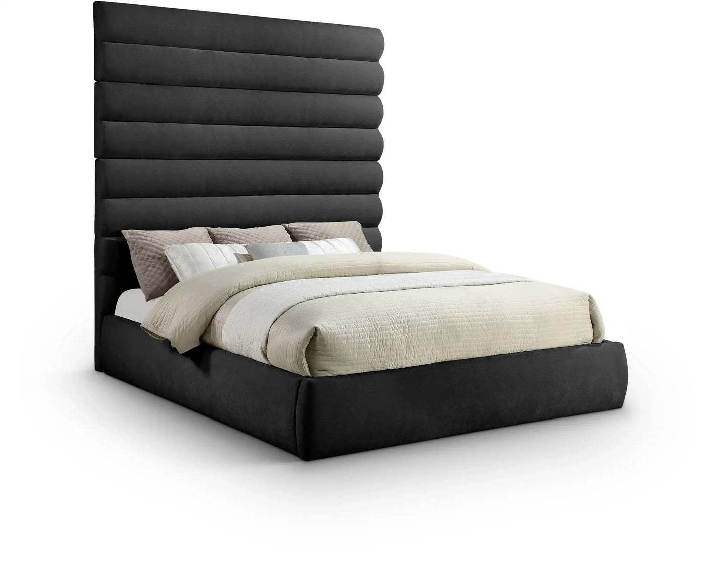 Adam - Chenille Fabric Bed With 89 Headboard