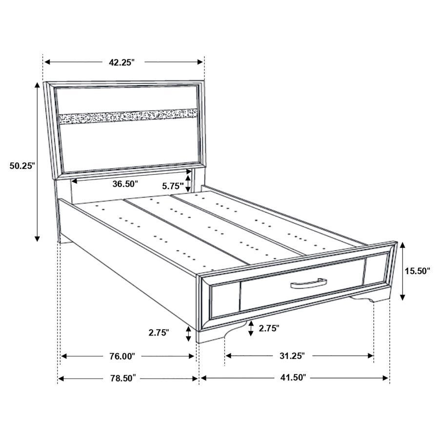 Miranda - Wood Storage Panel Bed, Full, White