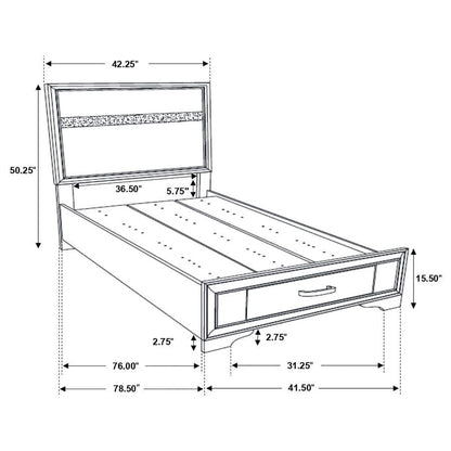 Miranda - Wood Storage Panel Bed, Full, White