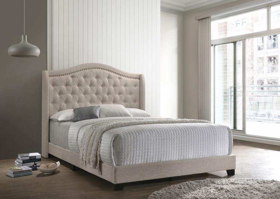 Sonoma - Upholstered Wingback Bed, Full, Dark Gray