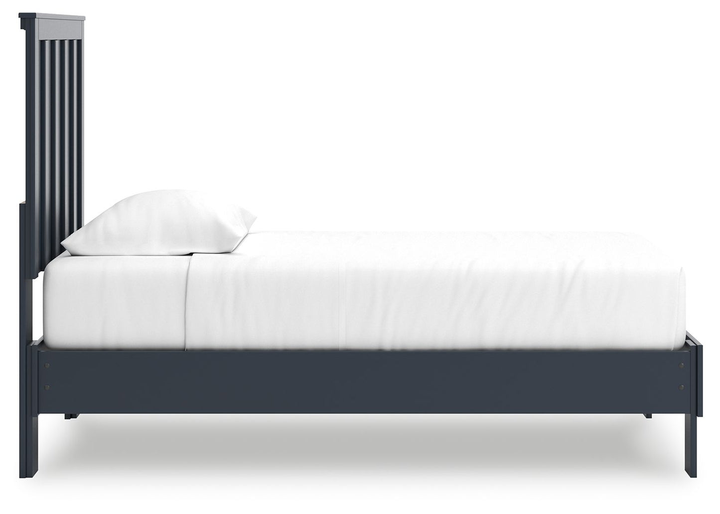 Simmenfort - Platform Bed With Panel Headboard, Twin, Blue