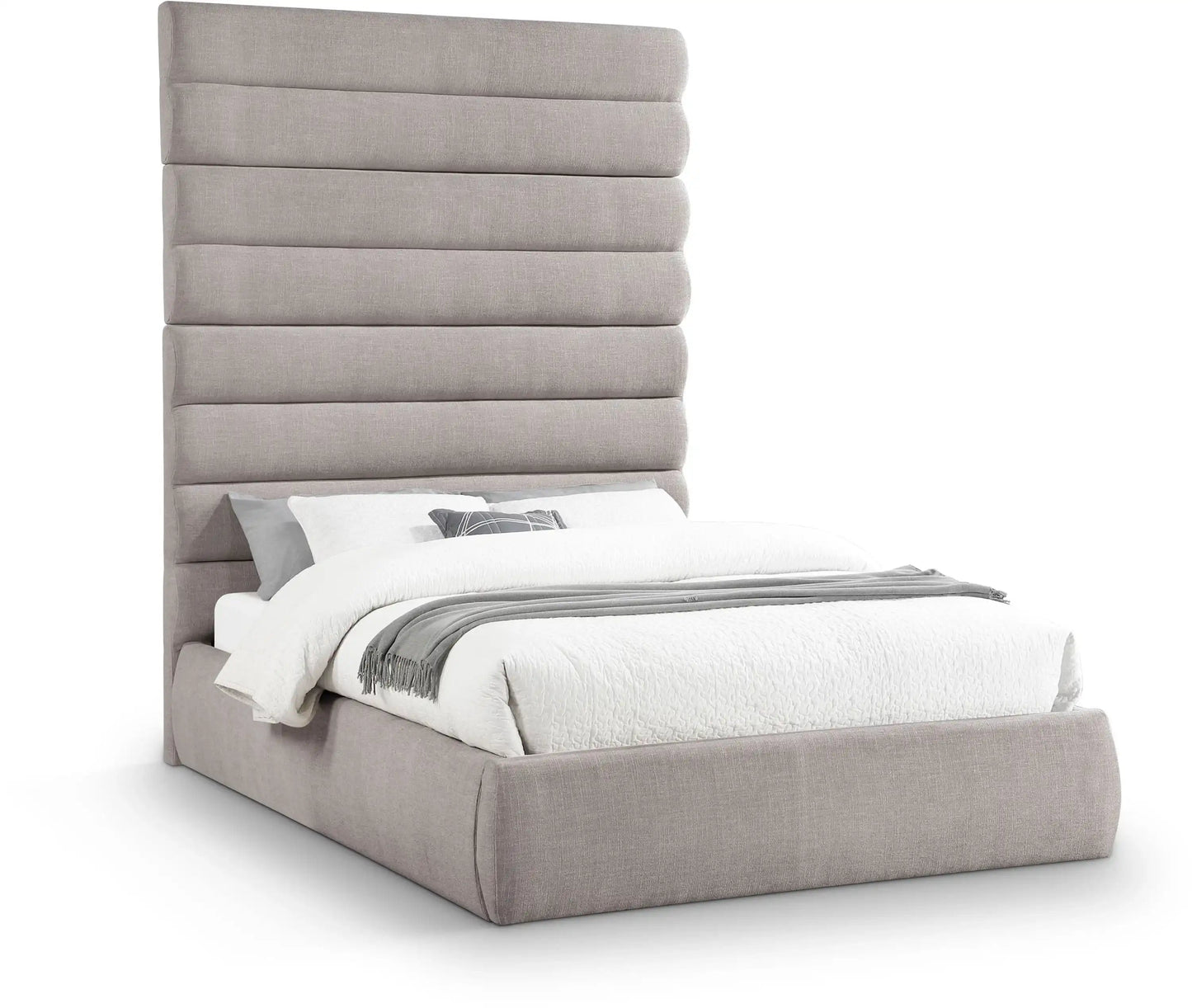 Adam - Linen Fabric Bed With 89 Headboard