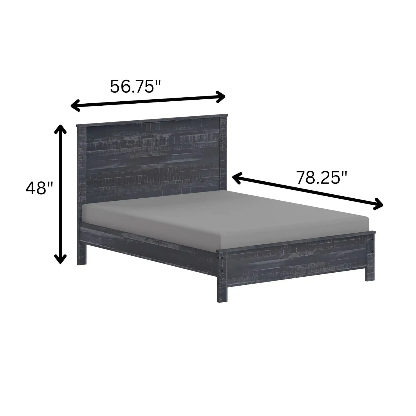 Albany - Bed Frame With Headboard, Heavy Duty Rustic Design, Twin, Dark Brown