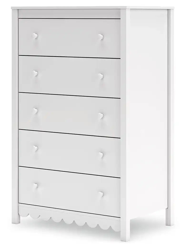 Hallityn - Five Drawer Chest - White