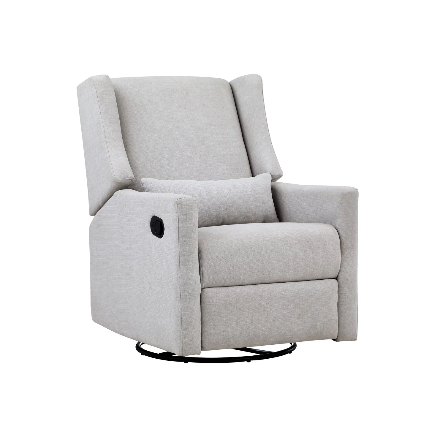 Pronto - Swivel Glider Recliner With Pillow, Dark Gray