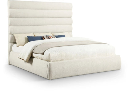 Adam - Boucle Fabric Bed With 70.5 Headboard, Full, Black